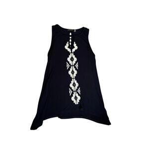 Vintage Fylo Black High Low Geometric Tank Top - Size S